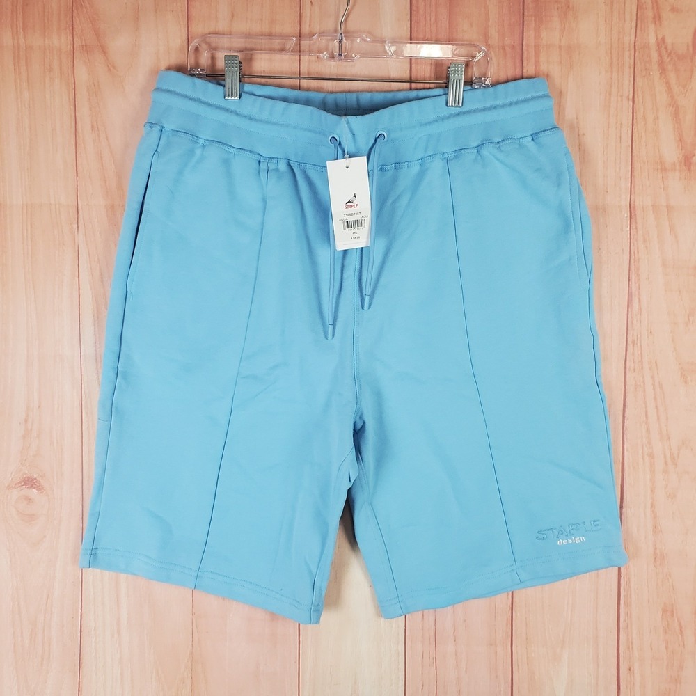 Staple Pigeon Sweat Shorts Mens 2XL Aqua Blue French Terry Lined Drawstring